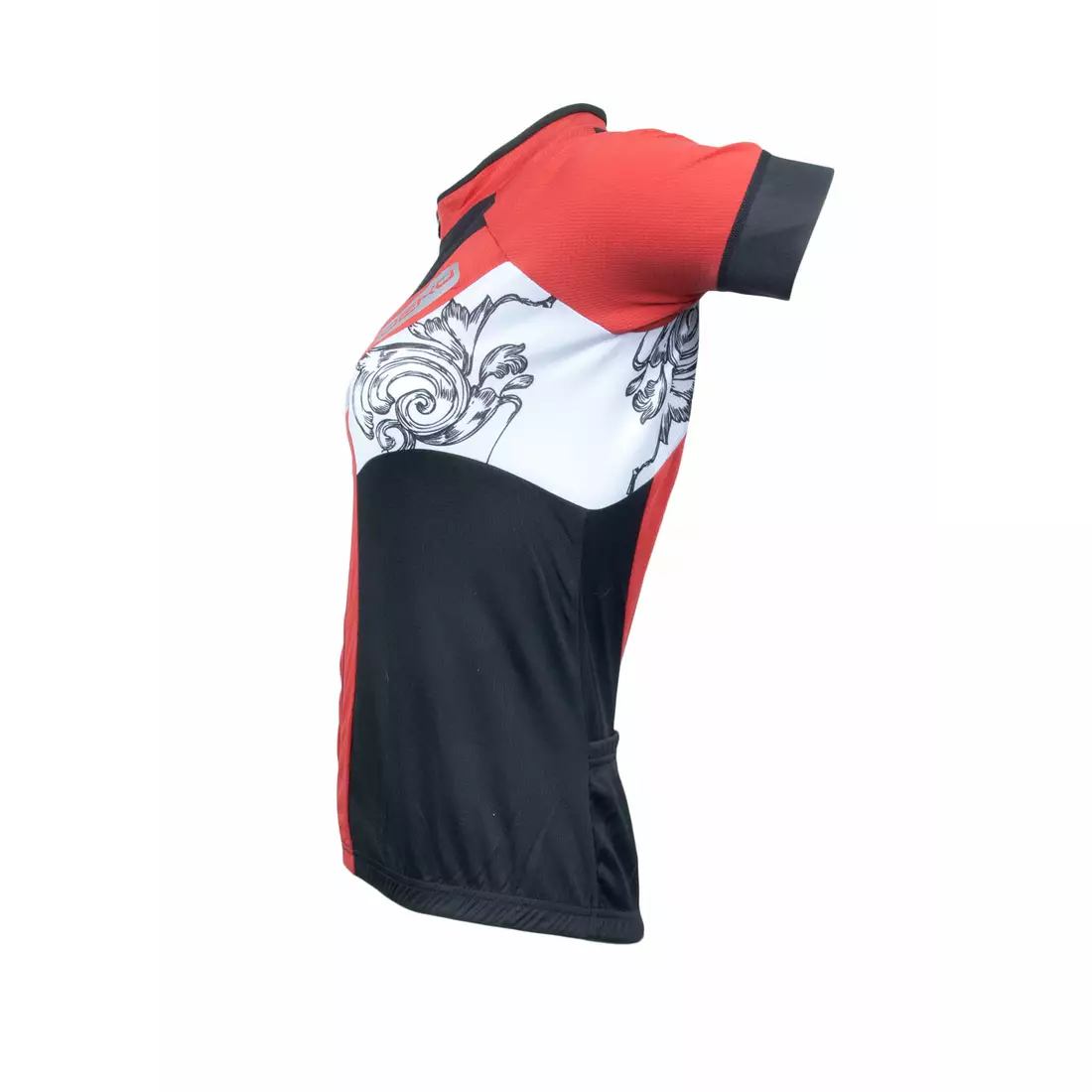 DEKO ANGEL női kerékpáros szett, mez + rövidnadrág, fekete-piros