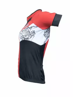 DEKO ANGEL női kerékpáros szett, mez + rövidnadrág, fekete-piros