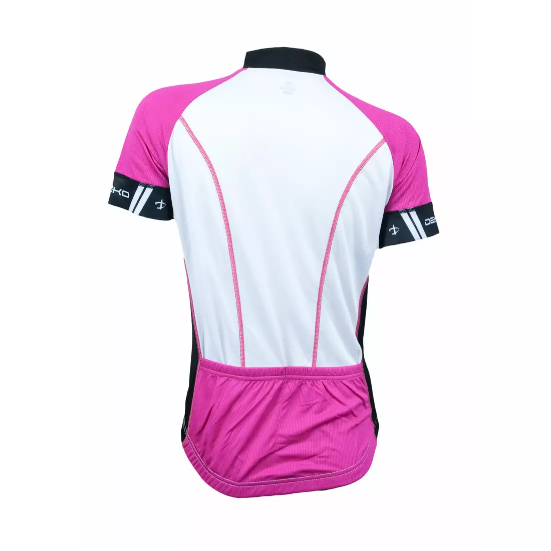 DEKO ASPIDE női kerékpáros szett: mez + rövidnadrág, nadrágtartó, fekete-rózsaszín