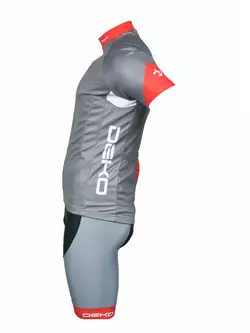 DEKO CHARCOAL - férfi kerékpáros szett: rövidnadrág + mez, fekete, szürke és piros