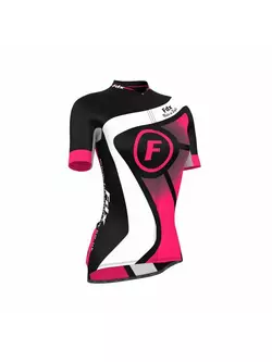 FDX 1020 női kerékpáros mez, fekete és rózsaszín