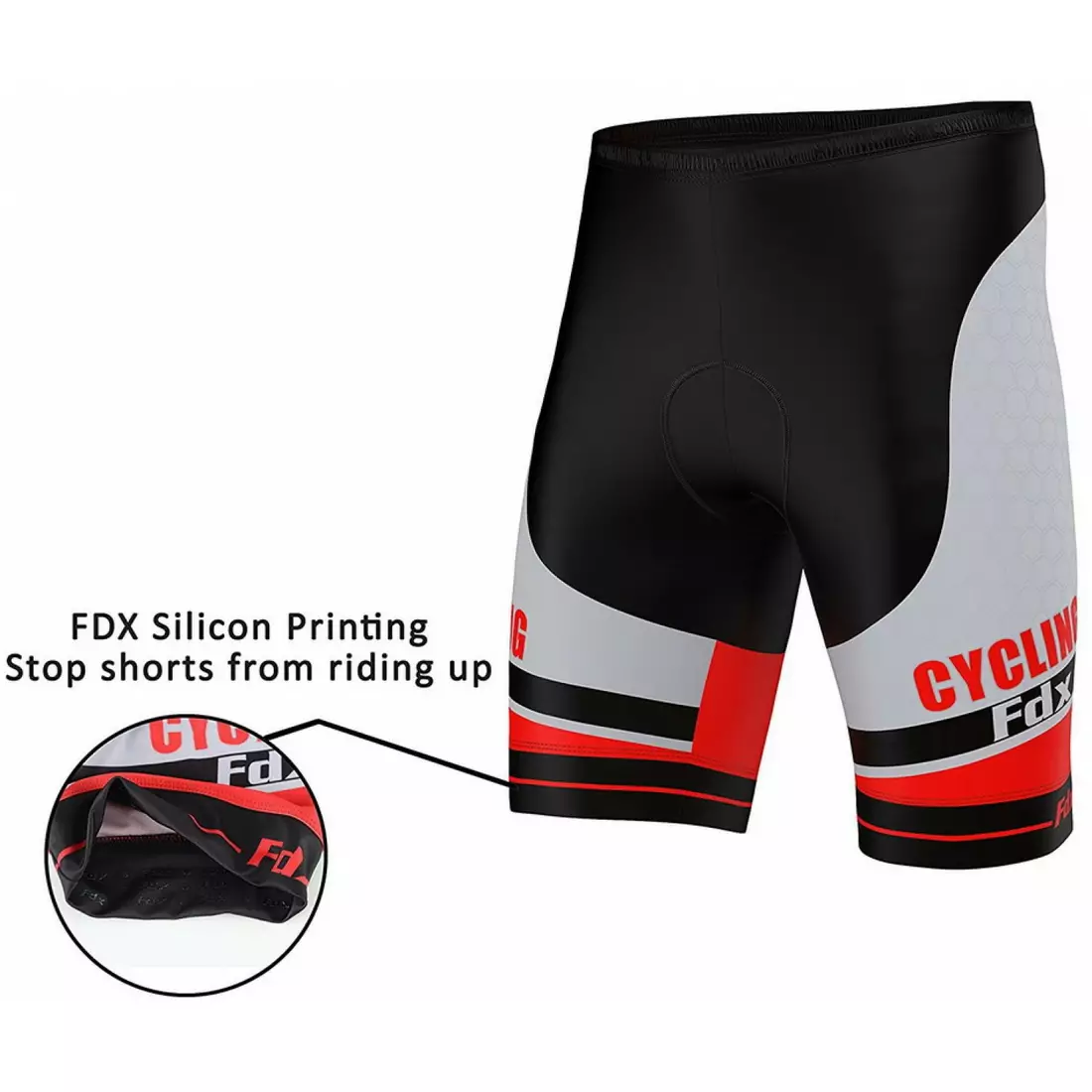 FDX 1070 férfi biblia kerékpáros rövidnadrág, fekete és piros