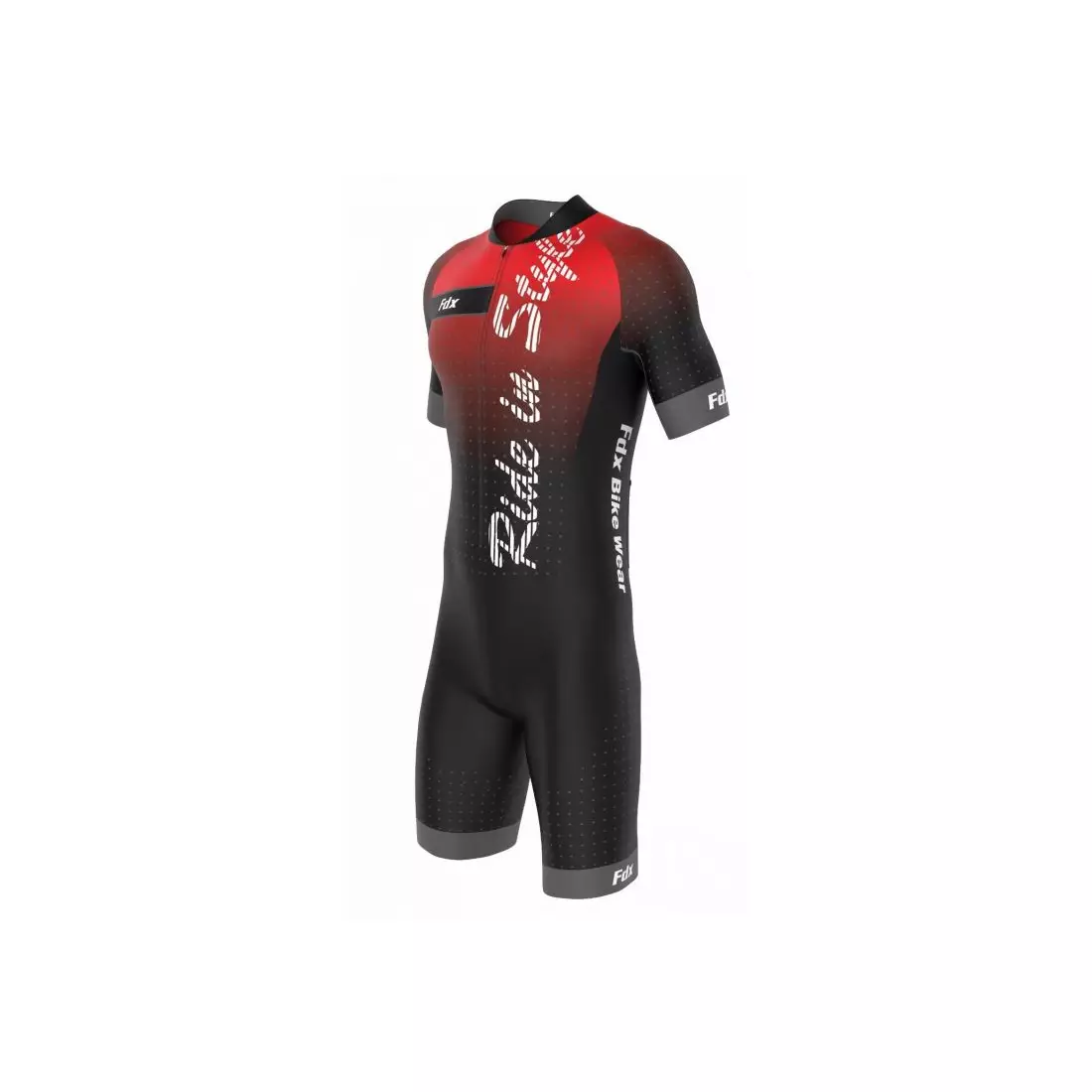 FDX 1290 egyrészes kerékpáros ruha fekete és piros