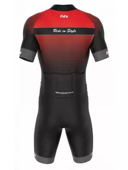 FDX 1290 egyrészes kerékpáros ruha fekete és piros