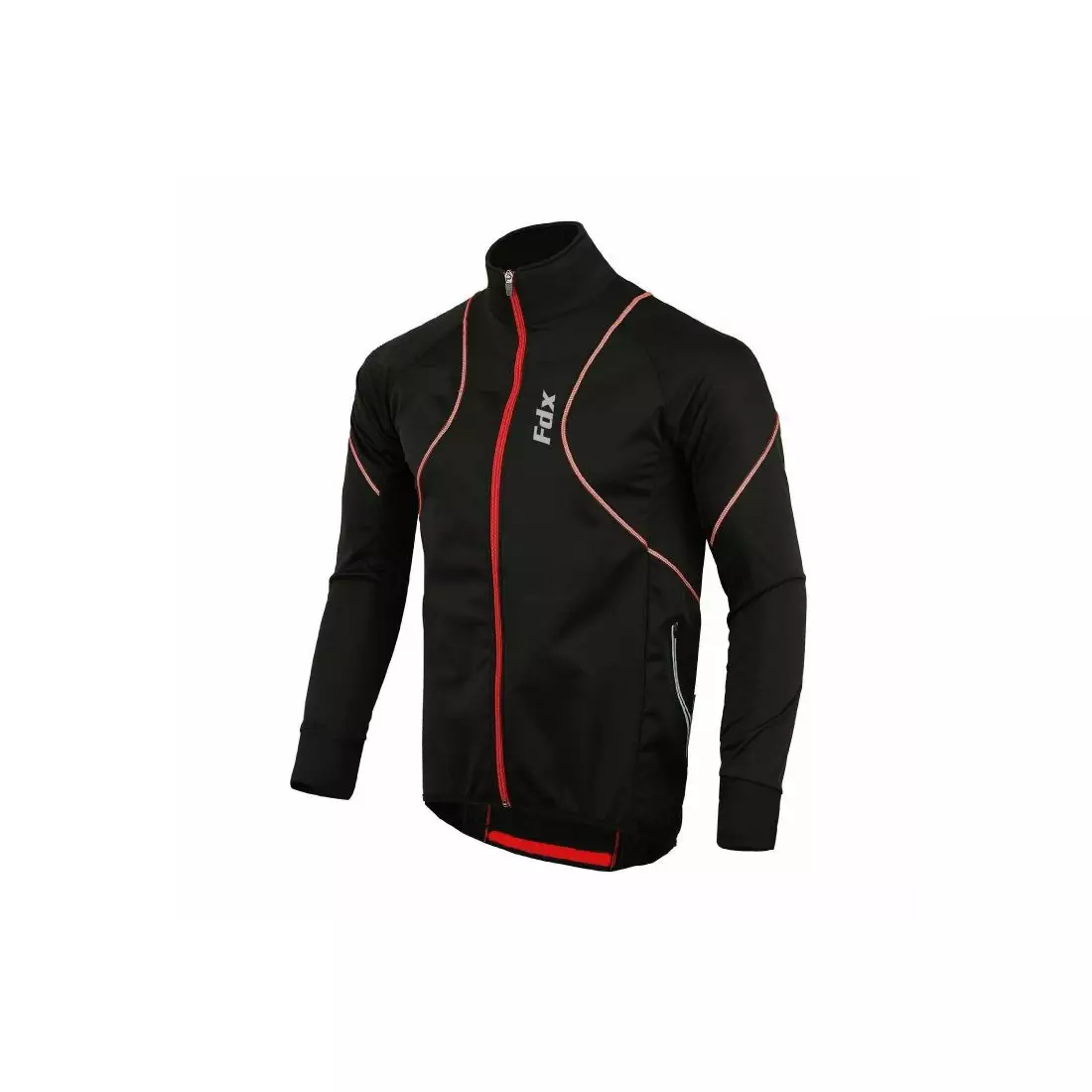 FDX 1300 téli kerékpáros kabát, Softshell, fekete-piros