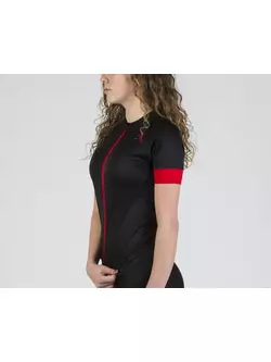 ROGELLI MODESTA női kerékpáros mez, fekete-piros színben
