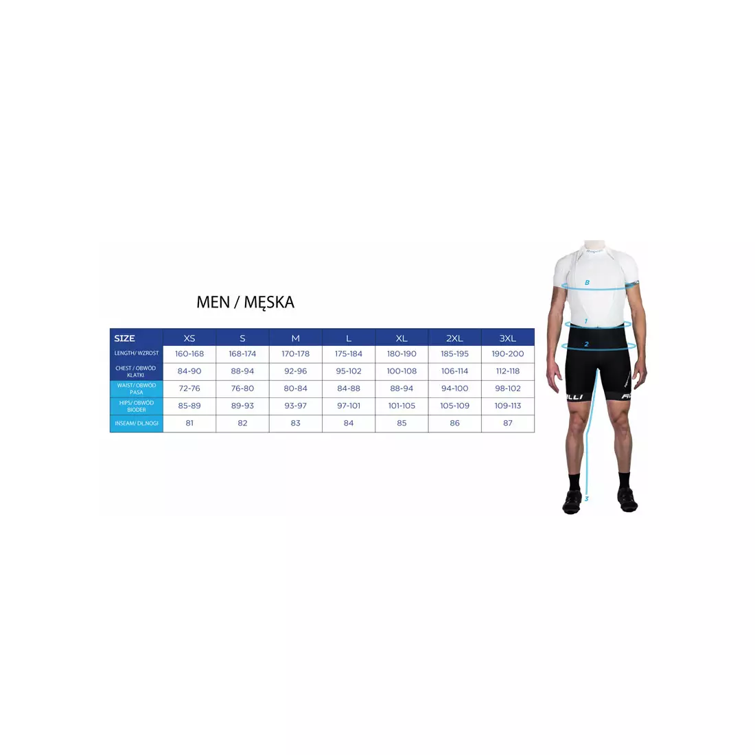 ROGELLI TRI FLORIDA 030.001 férfi triatlon öltöny, kék és fekete