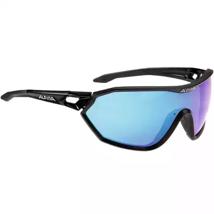ALPINA S-WAY CM Sport szemüveg, black matt, blue mirror S3