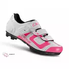 CRONO CX3 nylon női MTB kerékpáros cipő, fehér és rózsaszín
