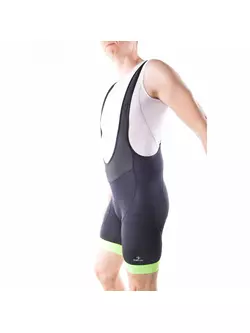 DEKO STYLE férfi kerékpáros rövidnadrág, fekete-fluor zöld
