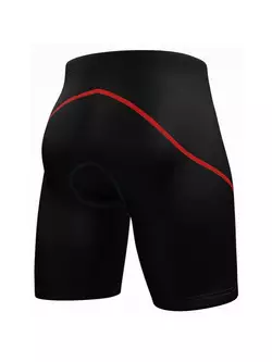 FDX 1600 férfi kerékpáros rövidnadrág, fekete-piros varrással