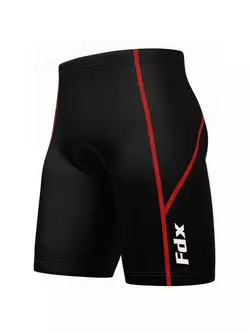 FDX 1600 férfi kerékpáros rövidnadrág, fekete-piros varrással