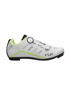 FLR F-22 országúti kerékpáros cipő, fehér-fluor