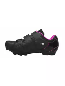 FLR F-55 Női MTB kerékpáros cipő fekete/rózsaszín