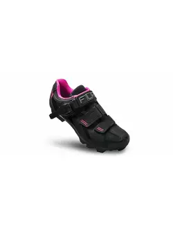 FLR F-65 Női MTB kerékpáros cipő, fekete/rózsaszín