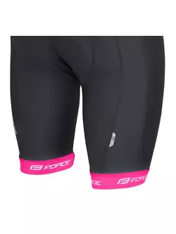 FORCE Női kerékpáros rövidnadrág nadrágtartóval B45 fekete-rózsaszín 900287 