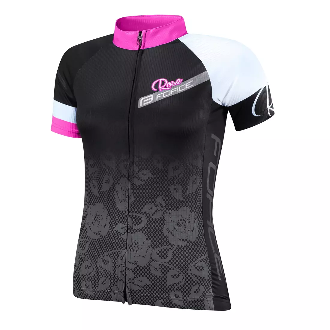 FORCE ROSE női kerékpáros mez 9001342 fekete és rózsaszín