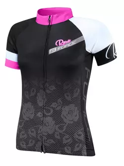 FORCE ROSE női kerékpáros mez 9001342 fekete és rózsaszín