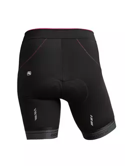 GIORDANA FUSION női kerékpáros rövidnadrág, fekete és rózsaszín