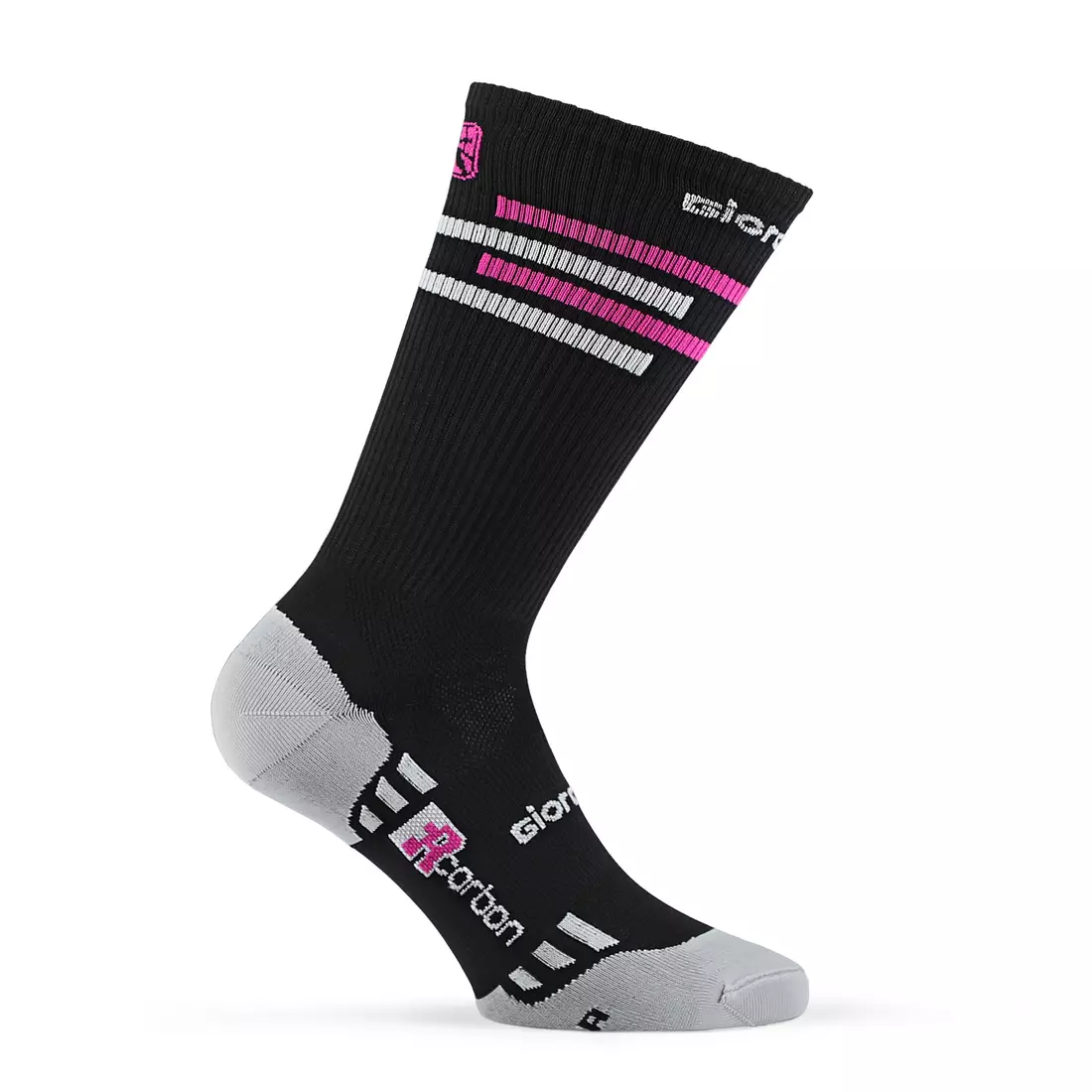 GIORDANA LINES fekete és rózsaszín kerékpáros zokni