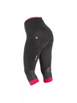 GIORDANA SILVERLINE 3/4-es női kerékpáros rövidnadrág, fekete és rózsaszín