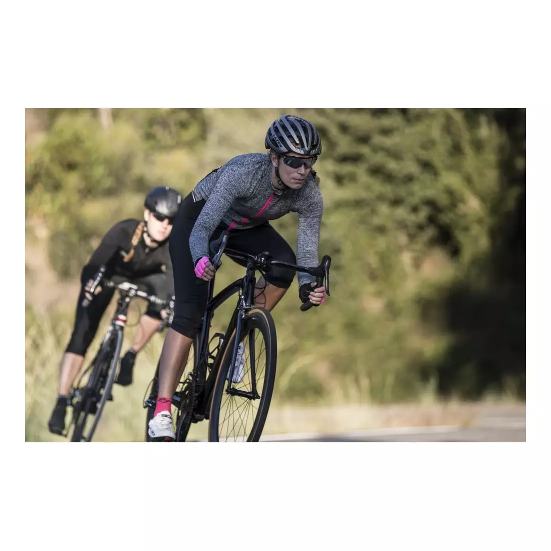 ROGELLI BENICE 2.0 meleg női kerékpáros pulóver, szürke-rózsaszín
