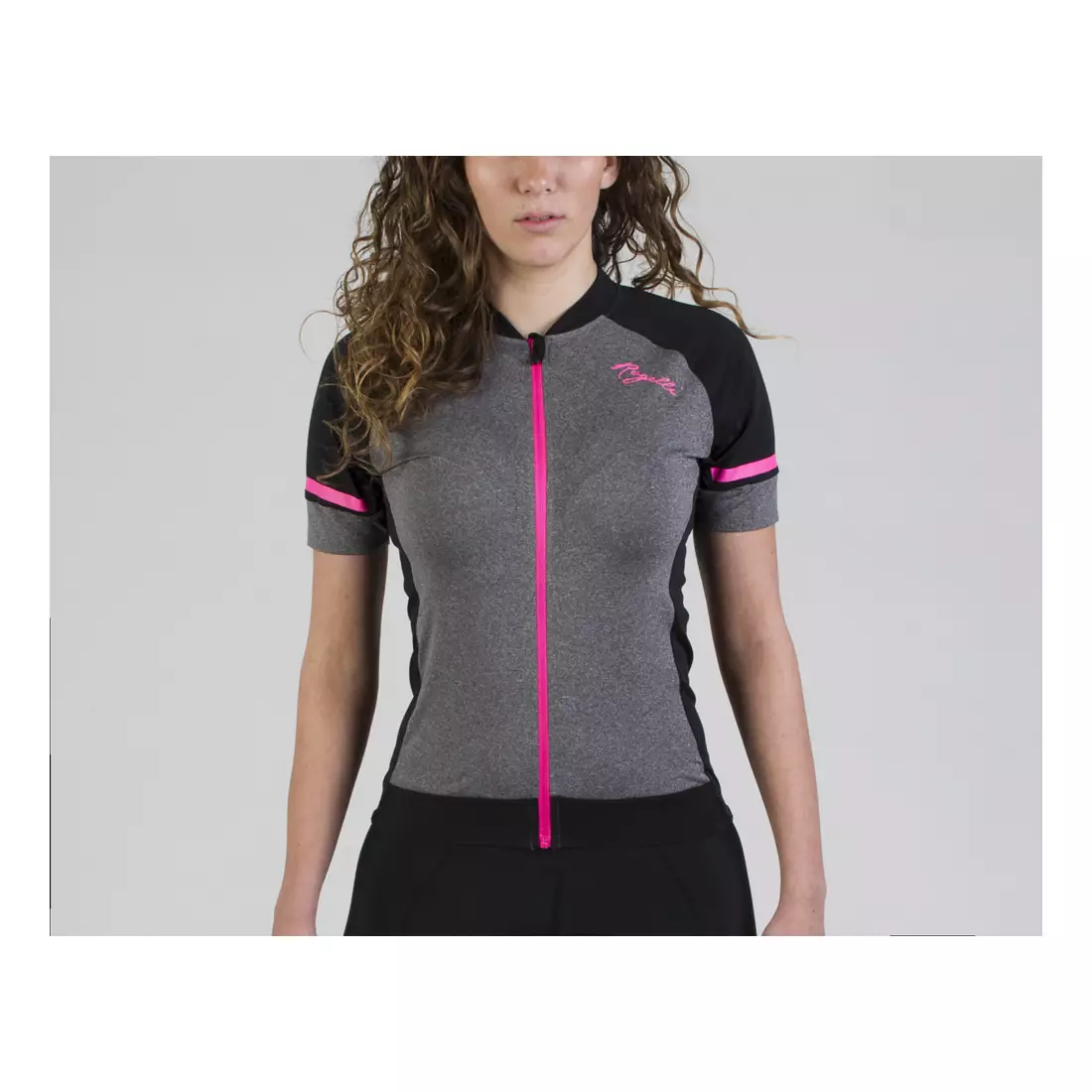 ROGELLI CARLYN 2.0 női kerékpáros mez, fekete-szürke-rózsaszín 010.107