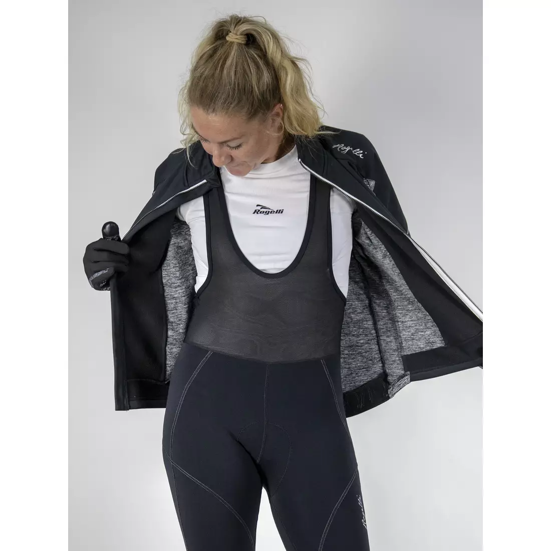ROGELLI CARLYN 2.0 női téli kerékpáros kabát, fekete-szürke