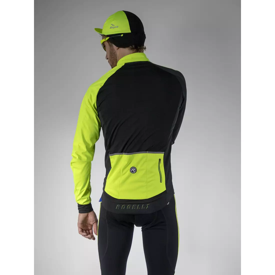 ROGELLI CONTENTO könnyű téli kerékpáros kabát, softshell, fluor sárga