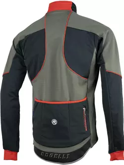 ROGELLI TRANI 4.0 téli softshell kerékpáros kabát, fekete-szürke-piros