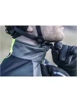 ROGELLI téli kerékpáros kabát TRANI 4.0 softshell, fekete-szürke-fluor