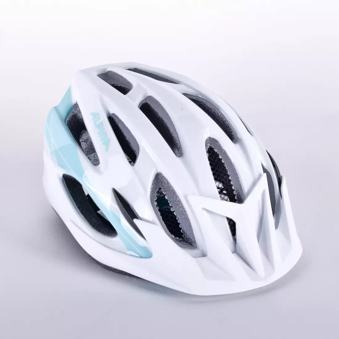 ALPINA kerékpáros sisak MTB 17, fehér és világoskék