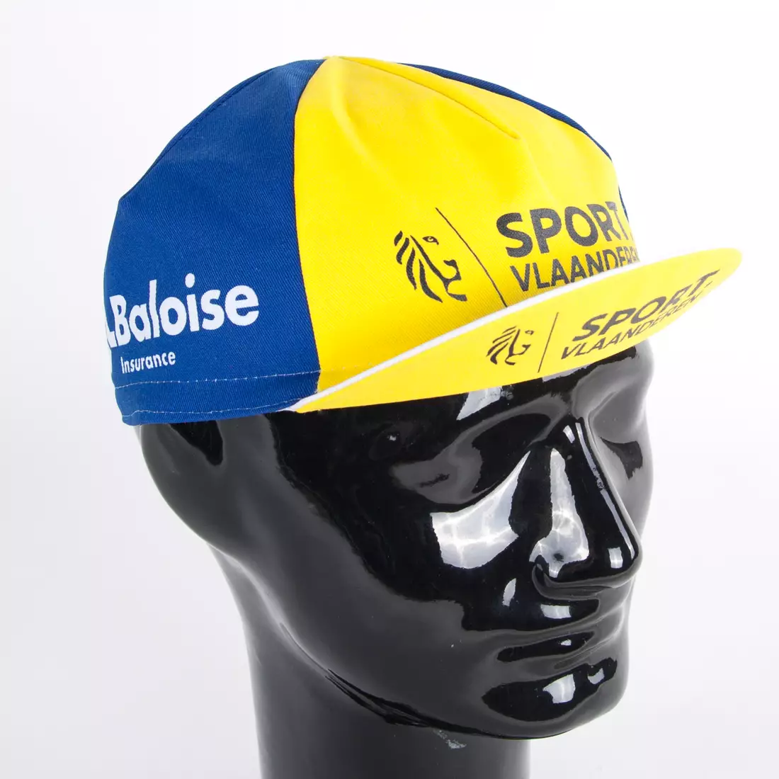 Apis Profi kerékpáros sapka SPORT vlaanderen Baloise Insurance kék sárga fehér napellenző