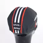 Apis TREK Segafredo Zanetti kerékpáros sapka, fekete, fehér és piros csíkokkal