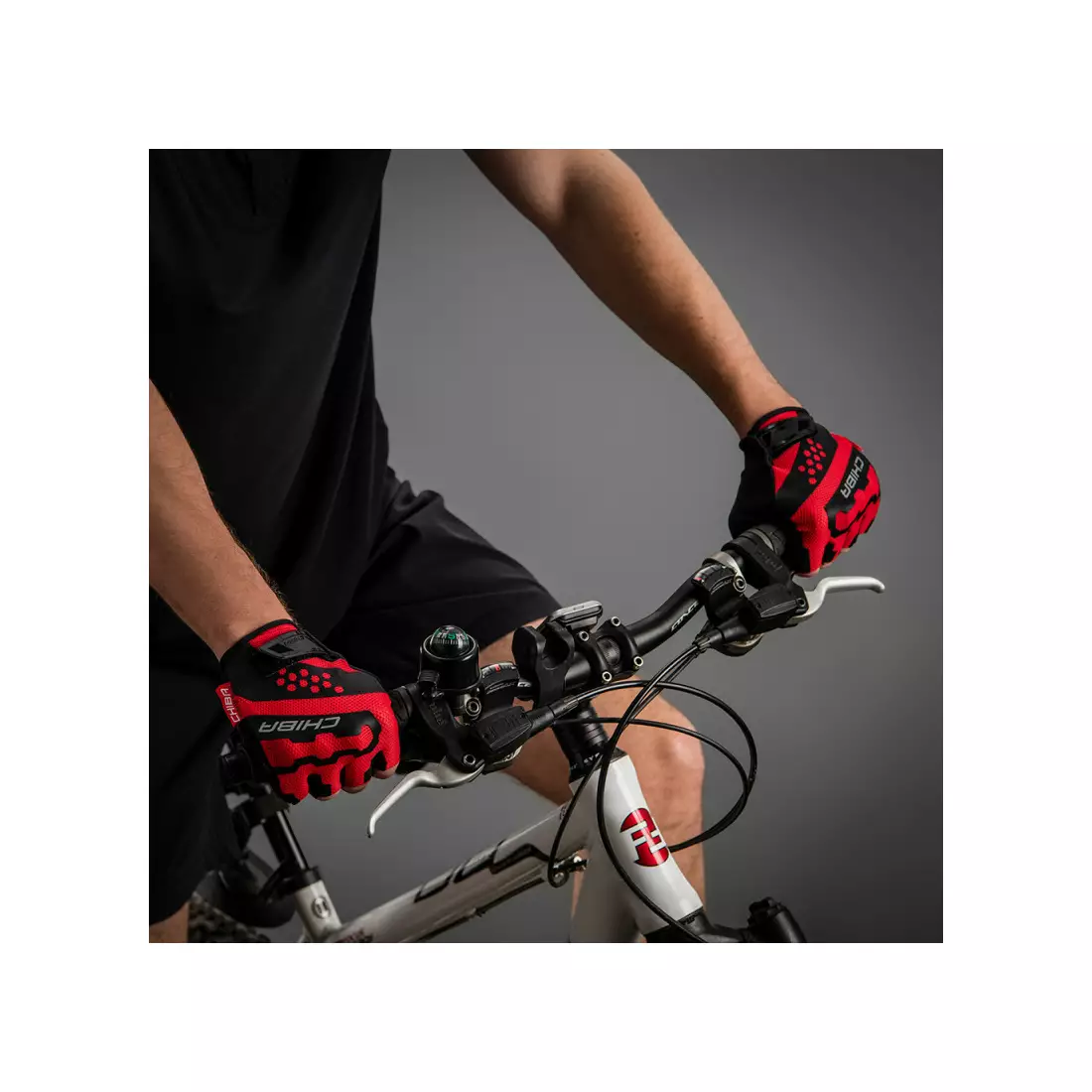 CHIBA PROFESSIONAL II kerékpáros kesztyű, piros fekete 3040719