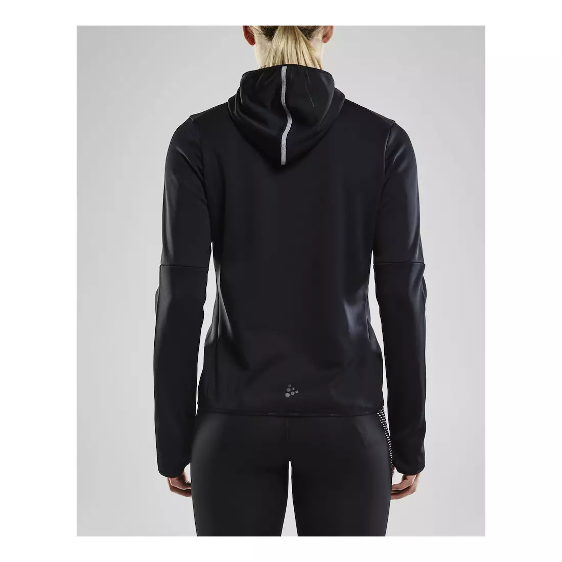 CRAFT EAZE női meleg sportpulóver kapucnival, fekete 1906033-999000