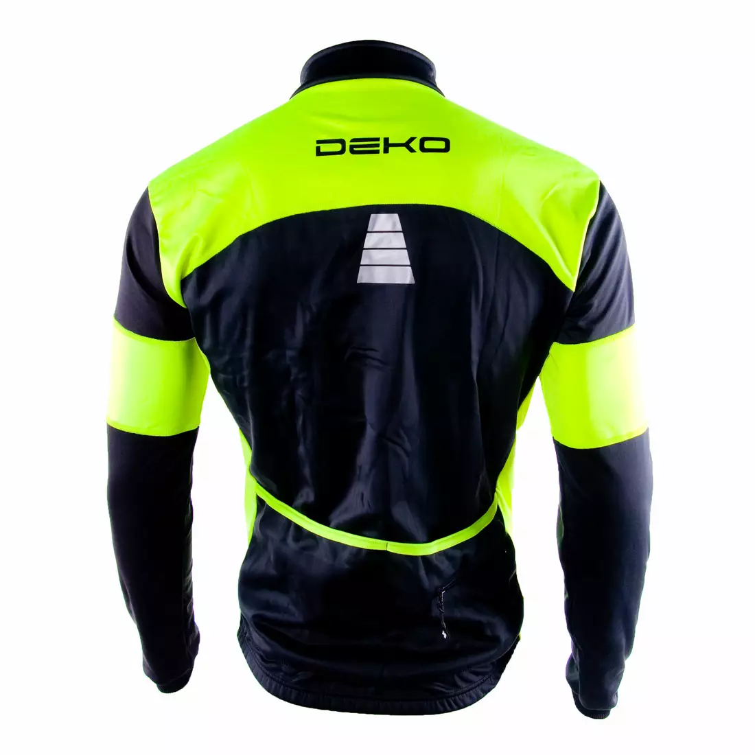 DEKO HUM kerékpáros softshell kabát fekete-fluor sárga