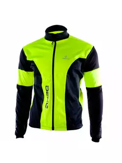 DEKO HUM kerékpáros softshell kabát fekete-fluor sárga