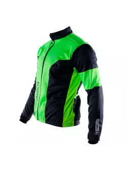DEKO HUM kerékpáros softshell kabát fekete-fluor zöld