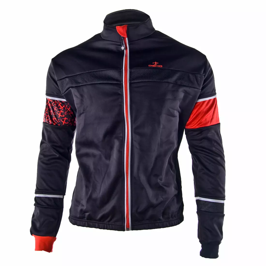 DEKO KOLUN fekete-piros softshell kerékpáros kabát