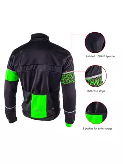 DEKO KOLUN kerékpáros softshell kabát fekete-fluor sárga