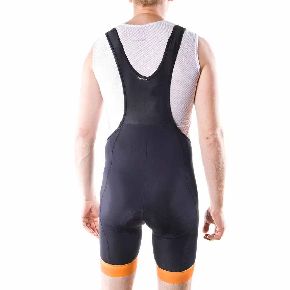 DEKO STYLE férfi kerékpáros rövidnadrág, fekete-narancssárga
