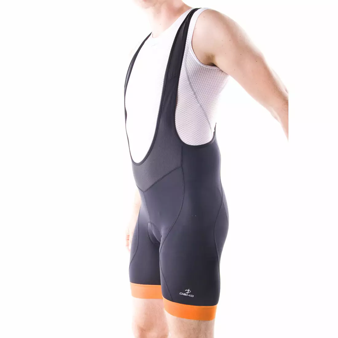 DEKO STYLE férfi kerékpáros rövidnadrág, fekete-narancssárga