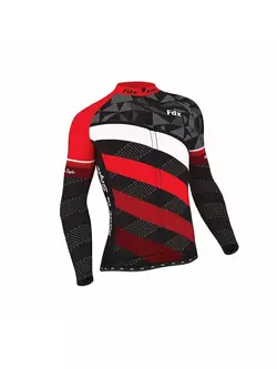 FDX 1260 hőszigetelt férfi kerékpáros pulóver, fekete és piros