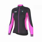 FDX 1460 meleg női kerékpáros mez, fekete-rózsaszín