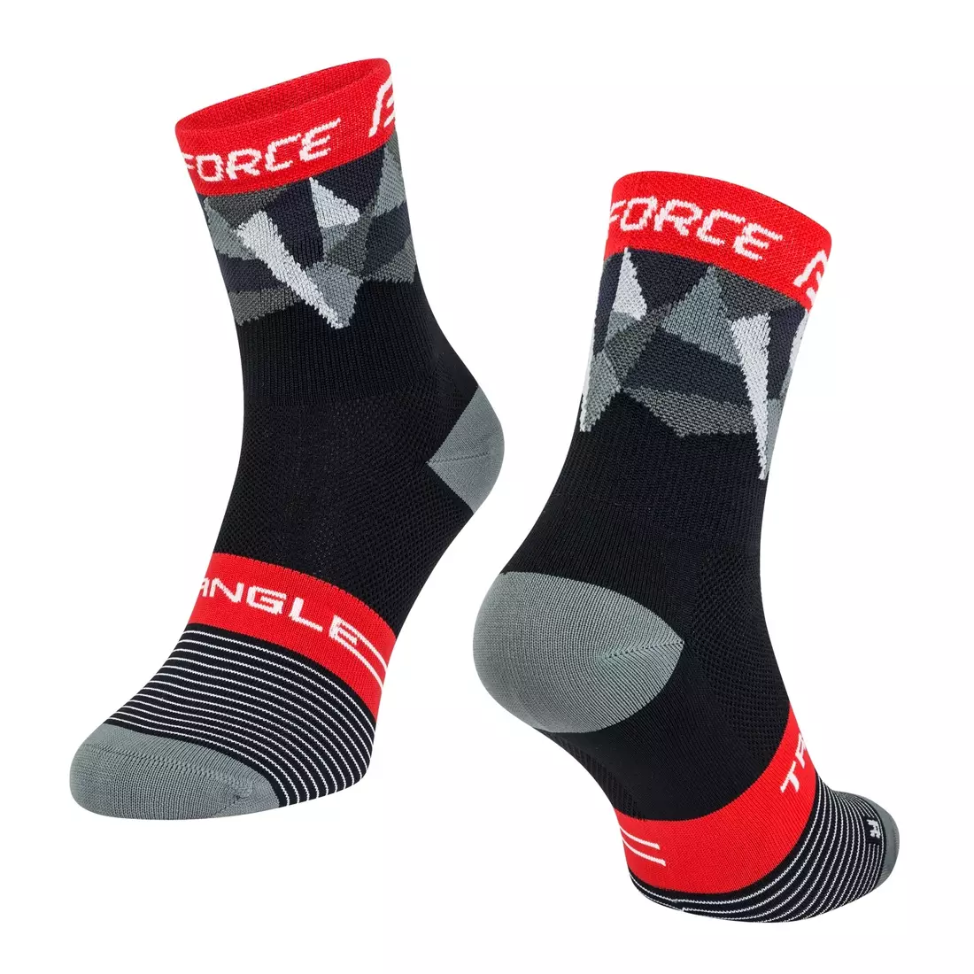 FORCE TRIANGLE kerékpáros/sport zokni, fekete és piros