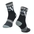 FORCE TRIANGLE kerékpáros/sport zokni, fekete és szürke