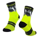 FORCE TRIANGLE kerékpáros/sport zokni, fluo-fekete