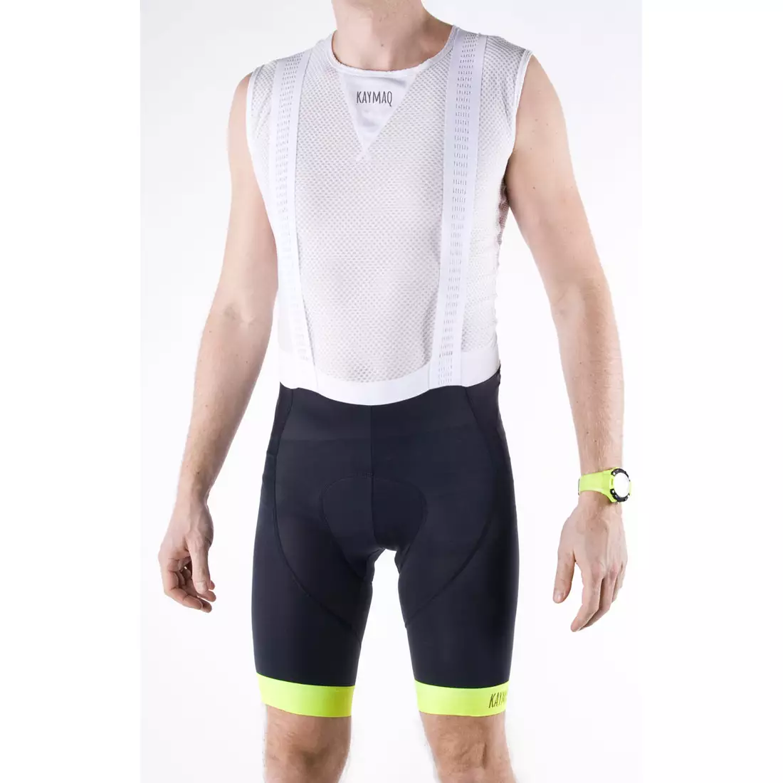 KAYMAQ PRO 30001 - férfi kantáros rövidnadrág, HP Carbon, szín: Fluor sárga