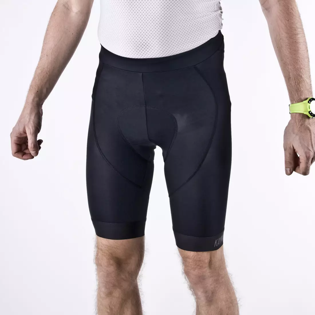 KAYMAQ PRO 30201 - férfi Bibless kerékpáros rövidnadrág, HP Carbon, szín: fekete